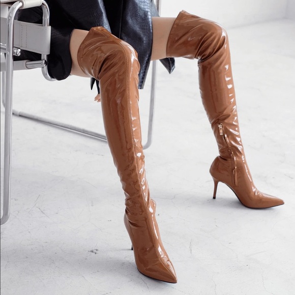 Steve Madden vava cognac patent boots - Picture 15 of 15
